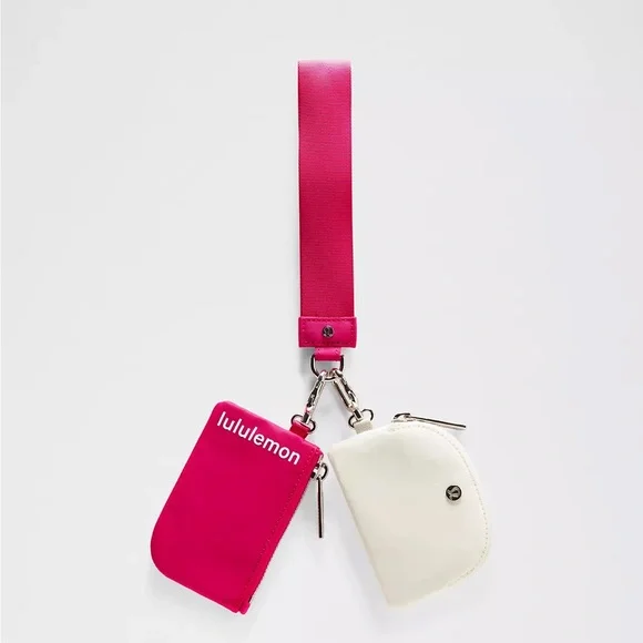Lululemon Pink and White Dual Pouch Wristlet - Picture 2 of 4